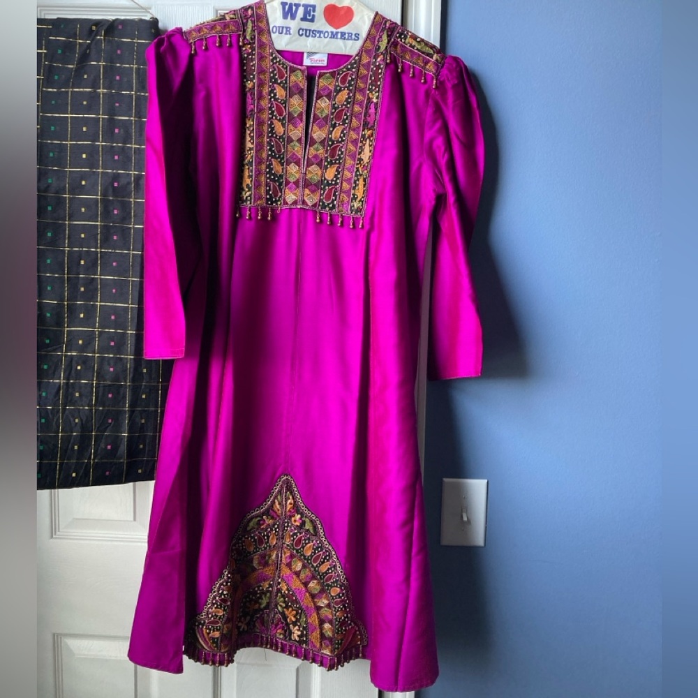 Handmade Pink Embroidered Chudidar NEW